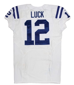 2012 Andrew Luck Game Worn and Signed Colts Rookie Jersey 12/16/12 vs Texans (Panini)